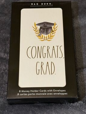 Rae Dunn White and Gold Graduation Money Holder Cards